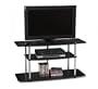 Convenience Concepts 131031 Designs-2-Go Wide 3-Tier Wood Grain TV Stand, Black