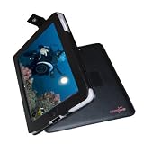 TrendyDigital EasyView (TM) Book Style Leather Case, Folio Cover with Adjustable Stand for Apple iPad, Black