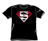 Superman - Canadian Shield - Adult Black S/S T-Shirt For Men