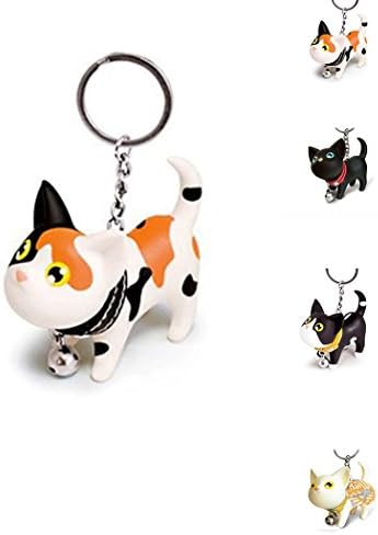 DKX Lovely Cute Cat Kitten Animal Toy Vinyl Keychain Keyring -Little Yellow Cat