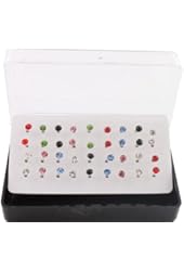 Eighteen Pairs of Nylon Post Stud Earrings - Available in 2 Colors