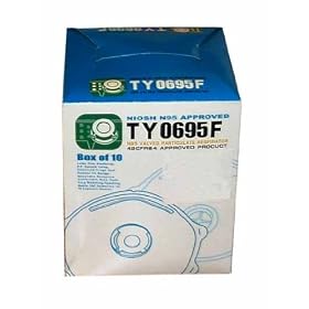 Box of 10 Niosh N95 Dust Particulate Respirator Mask w/ exhale valve TY0695F