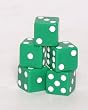 Koplow Set of 5 Loaded Dice 1-4-5 & 2-3-6, Opaque Green with White pips