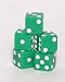 Koplow Set of 5 Loaded Dice 1-4-5 & 2-3-6, Opaque Green with White pips