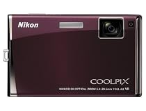 Nikon Coolpix S60 Digitalkamera (10 Megapixel, 5-fach opt. Zoom, 3,5" Display) bordeauxrot