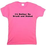 Flirty Diva Tees Womans SoftStyle T-Shirt-Drunk and Naked-Azalea