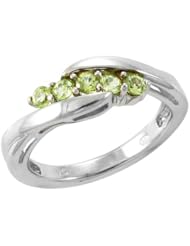 Sterling Silver Five-Stone Peridot Ring