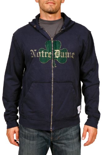 NCAA Men's Blue Notre Dame Fighting Irish Zip Hoodie (Navy, XLarge)