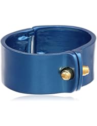 KARA by Kara Ross Metal Small Shirt, Metal with Gold Cast Cabochon Cuff Bracelet, 2.5"