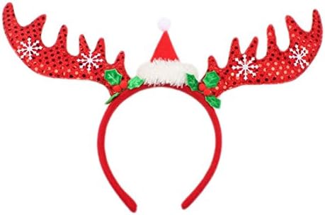 Voberry®Christmas Xmas New Year Head Hoop Hair Decorative Hair Bow Clips Christmas Gift (A)
