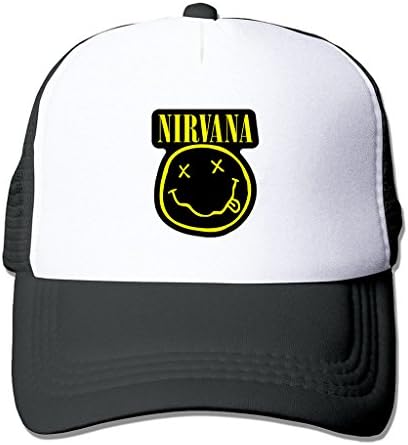 TTGHAT Nirvana Smiley Face Smile Unisex Two-toned Caps Adjustable Snapback Cap Mesh Hat Black