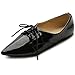 Ollio Women's Shoe Comfort Pointed Toe Multi Color Flat Lace Up Oxford