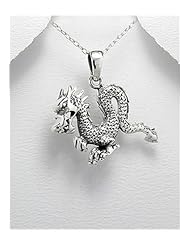 Dragon Pendant Necklace In Sterling Silver