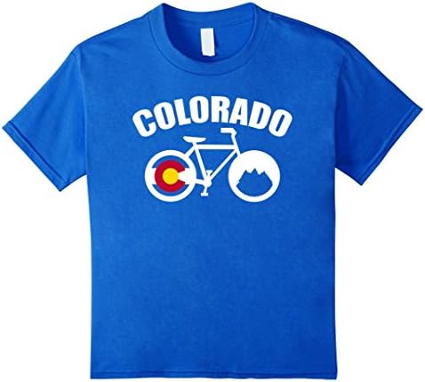 Kids Colorado Flag Biker T Shirt - Colorado Day Shirts Tee 6 Royal Blue
