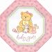 Precious Bear Pink Shaped Dessert Plates 8ct