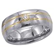 14K Yellow Gold and Titanium 0.02 ct. Diamond Men's Ring