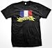France Flag and Banner Tattoo Style Design Mens T-shirt, French National Pride Mens Shirt