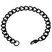 Women's 7mm Black Anklet, Thick Stainless Steel Curb Chain Anklet, 7in to 14in
