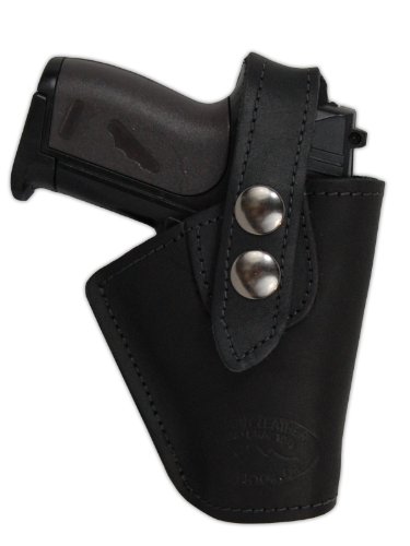 Barsony Black Leather Concealment OWB Belt Clip Holster for Mini-Pocket 22 25 .380