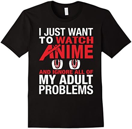 Men's Anime Shirt - Watch Anime And Ignore Adult Problems  3XL Black