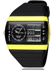 Fafada Mens Womens Digital Quartz Sport Wrist Watch Rubber Band Dual Display