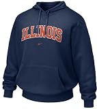 Illinois Fighting Illini NCAA Blue Embroidered Hooded Sweatshirt By Nike Team Sports