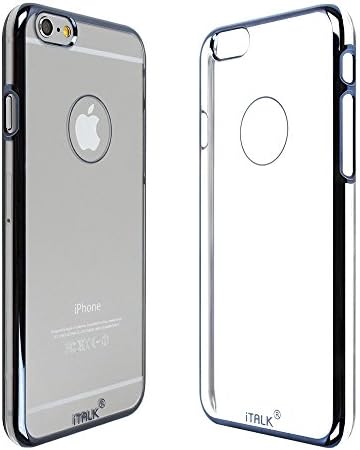 Impsl iPhone6 Case, Italk [Slim Fit] Metal Clear [Shining Edge] For iPhone 6 [ 4.7-Inch] Clear-Blue