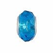 Pandora Style Charm Bead (Z60) Faceted Murano Style / Lampwork Glass (14mm x 10mm) (fits Troll too)