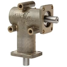 Andantex R3000 Anglgear Right Angle Bevel Gear Drive, Universal Mounting, Single Output Shaft, 2 Flanges, Inch, 3/8" Shaft Diameter, 1:1 Ratio, .34 Hp at 1750rpm