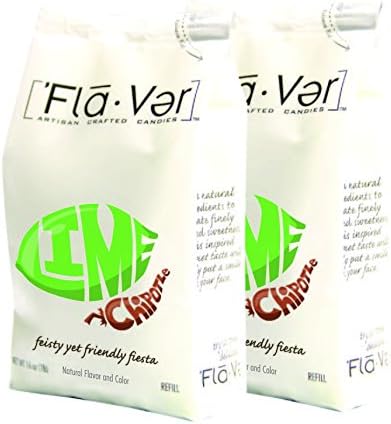 Flaver Artisan Crafted Mints / Candies - 1lb Bag Refill, Lime Chipotle - Pack of 2