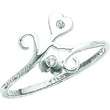 Sterling Silver Cubic Zirconia Heart Promise Ring Sz 8