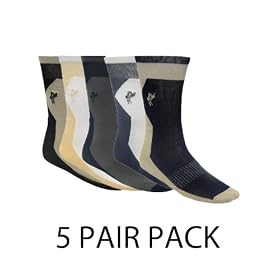 Click here to buy Ashworth Golf Mens Thick Cotton Casual Socks 6.5 - 11.5 US x5 Pack -AS9002.