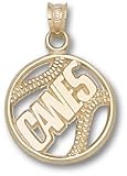 Miami Hurricanes Solid 10K Gold ''CANES'' Pierced Baseball Pendant