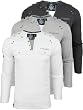 Mens Dissident Y-Neck T-Shirts Long Sleeve Carcoal [Medium]
