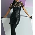 APART Lammnappa Leder Corsage Lederkleid in schwarz
