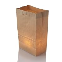 Set of 125 Luminary Bags and 125 Tealight Candles, Brown