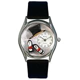 IMAGE OF Whimsical Watches Women's S0510009 Tap Dancing Black Leather Watch