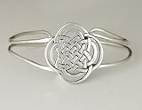 A Gorgeous Sterling Silver Cuff Bracelet with the Celtic Knotwork Pattern