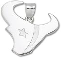Houston Texans Solid Sterling Silver Horn Logo Giant Pendant