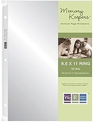 Art and Craft Supply: We R Memory Keepers 8.5 x 11 inch 3-Ring Album Page Protector, 10 PK - We R Memory Keepers