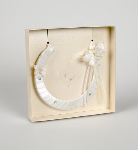 Cream Butterfly Lucky Wedding Horseshoe
