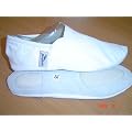 Gymnastikschuhe wei�, echt Leder, Baumwoll Fu�bett