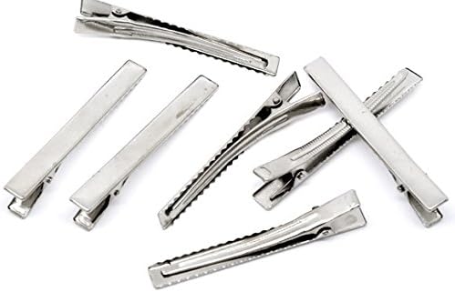 20 Pcs - Large Silver Tone Prong Hair Alligator Clips 77x16mm, (3-1/6 X 5/8")