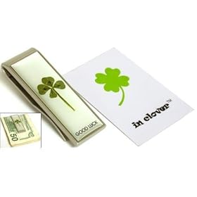 Hand Picked Four Leaf Clover Money Clip Lucky Irish by 