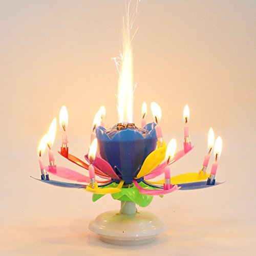 Beon Amazing Melody Firework Birthday Candle - Rainbow