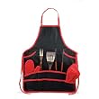 Barbecue Apron Tote W/Hat - Black/Red