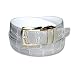 All Products : Croc Embossed SILVER GREY Bonded Leather Belt Gold-Tone Buckle Extra-Long XL