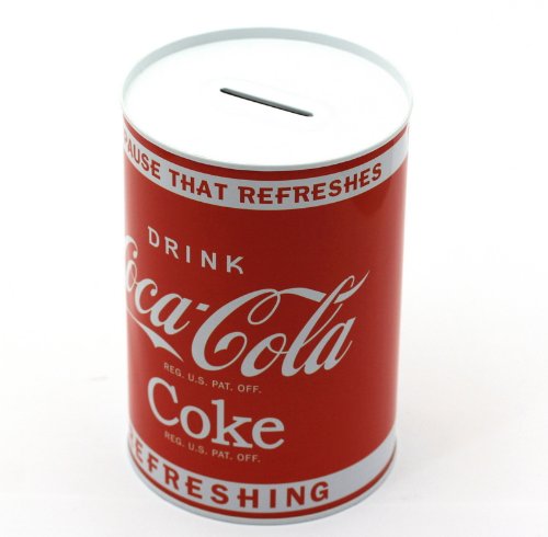 Metall-Spardose in modernem Coca-Cola Design
