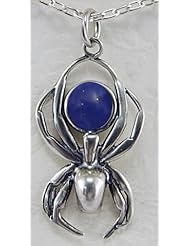 A Friendly Little Spider in Sterling Silver and Accented with Genuine Lapis Lazuli