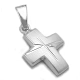 Jewellery Pendant Cross, Diamond Cut, Silver 925